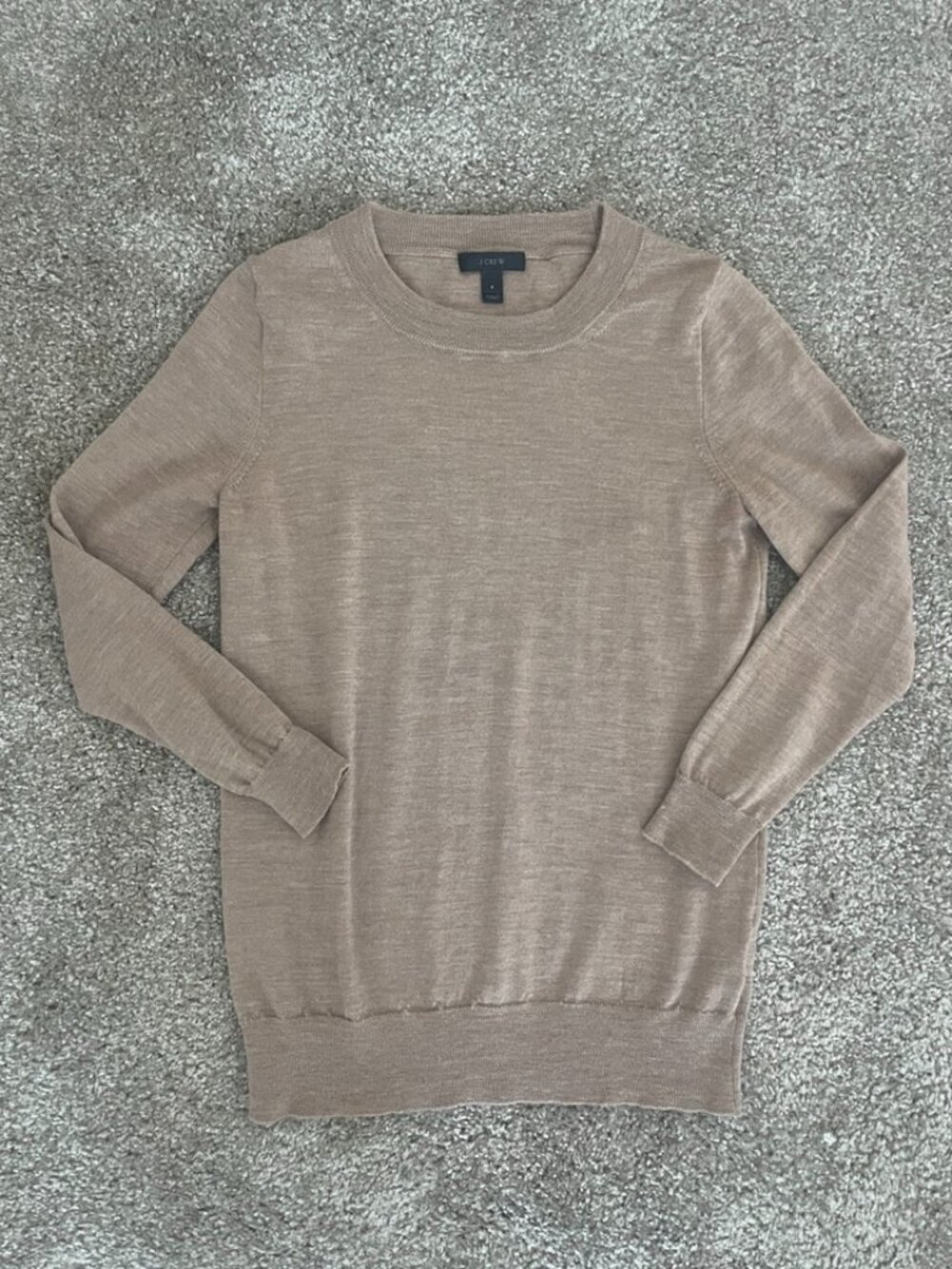 J.Crew Tippi 100% Merino Wool Sweater | Heather Camel | Size Small